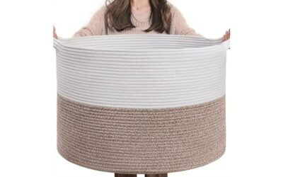 spacious cotton rope basket