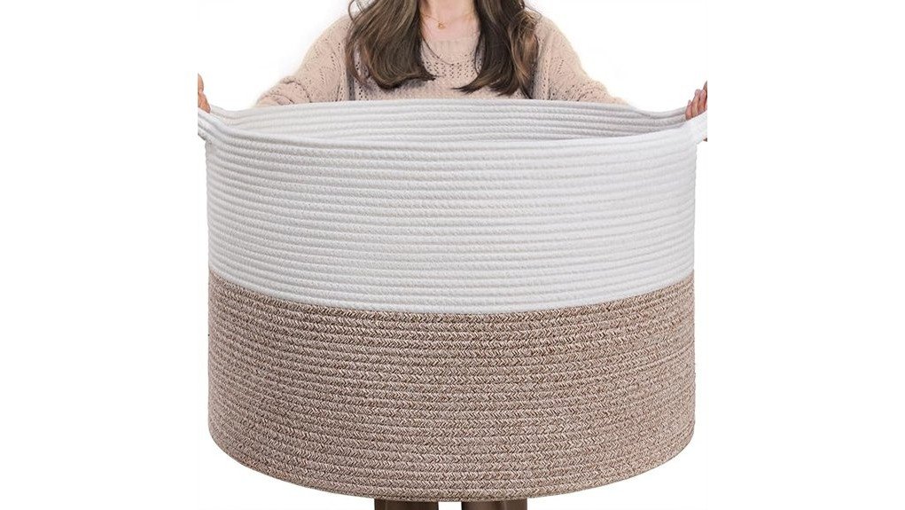 spacious cotton rope basket