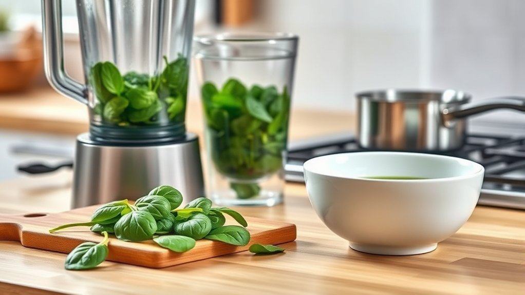 spinach and peas puree