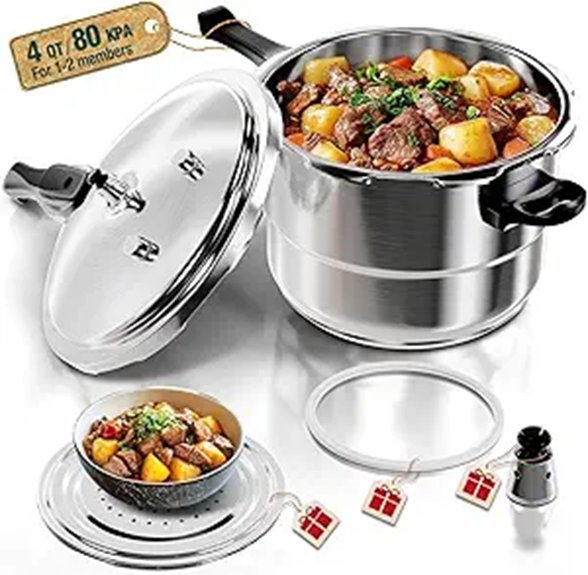 WantJoin 4 Qt Stainless Steel Pressure Cooker