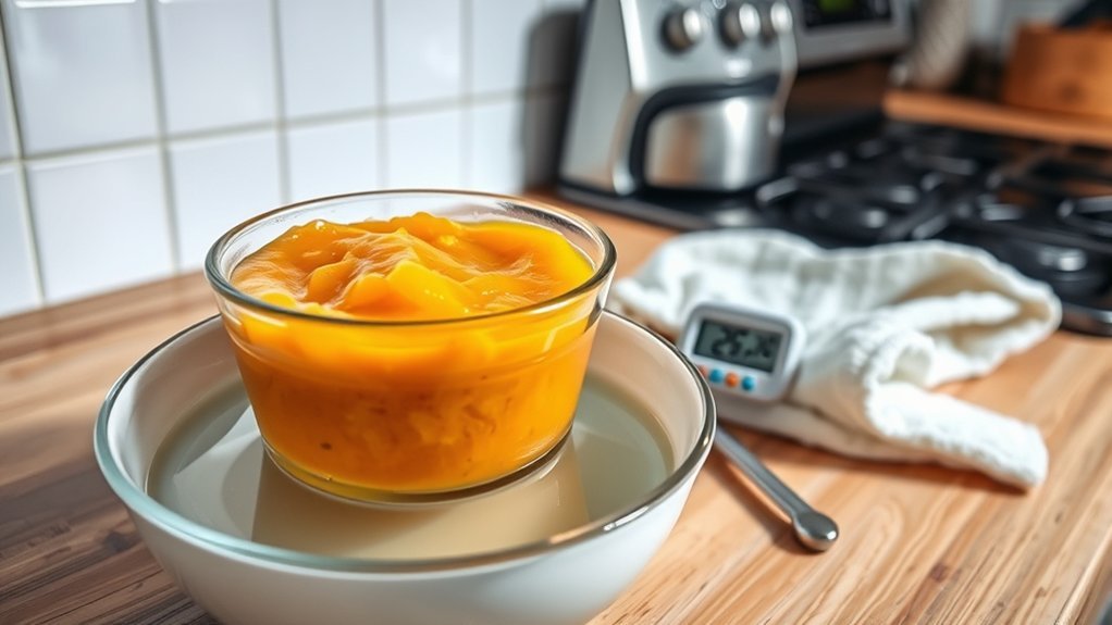 thaw frozen baby food safely