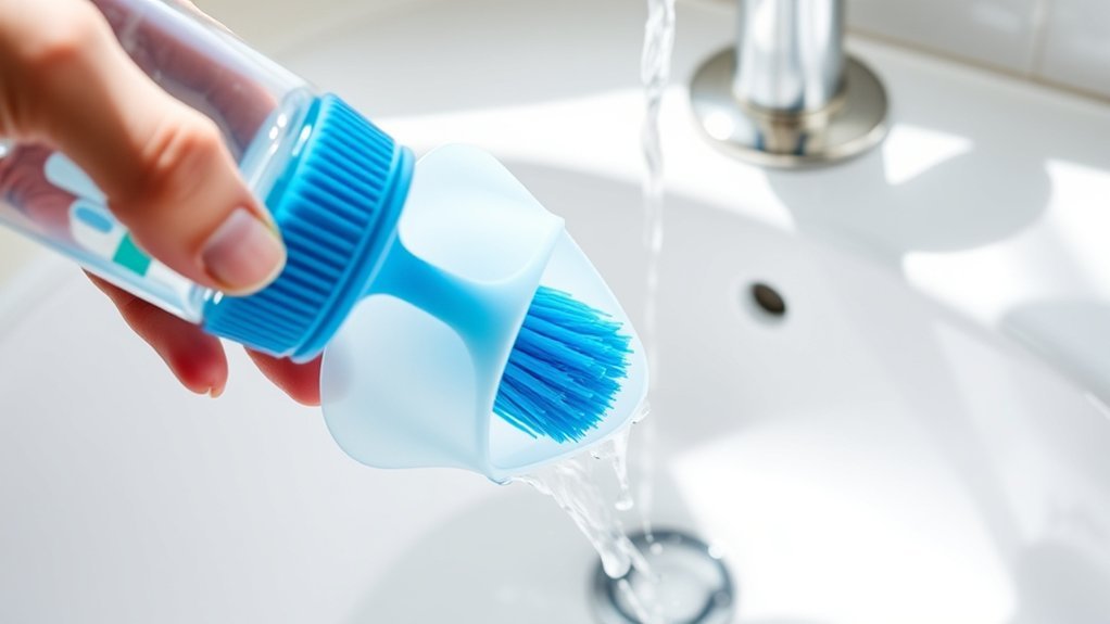 thoroughly scrub silicone pouches