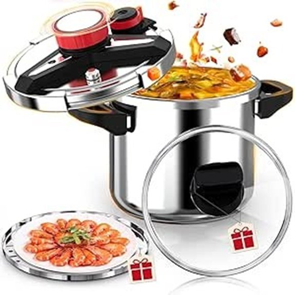 Stainless Steel Pressure Cooker 6 Quart (3-In-1)