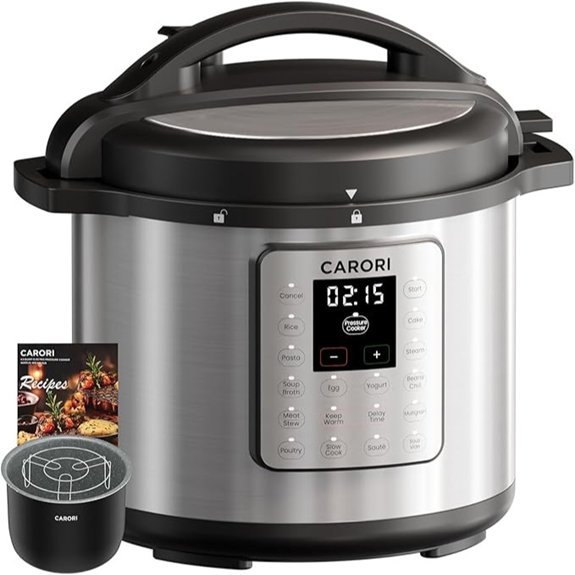 12-in-1 Electric Pressure Cooker 8 Quart Silver