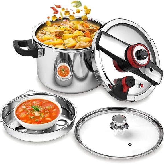 BreeRainz 3-In-1 Stainless Steel Pressure Cooker 8.45QT