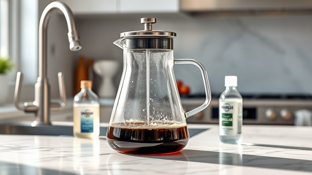 vinegar and soap cleaning solution