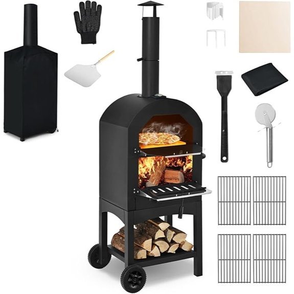COSTWAY Outdoor Wood Fired Pizza Oven